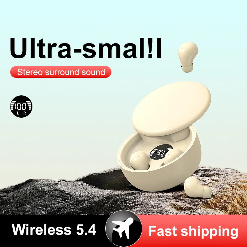 Mini Invisible Bluetooth Sleep Earbuds – Noise Canceling & Waterproof