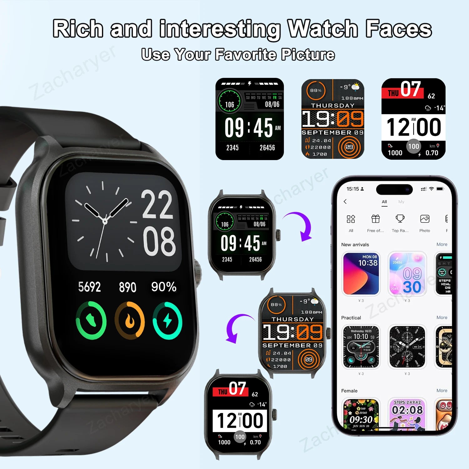 Smartwatch with Wireless Calling – Multi-Sport & SMS Reminder