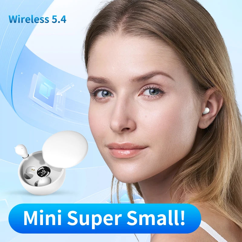Mini Invisible Bluetooth Sleep Earbuds – Noise Canceling & Waterproof
