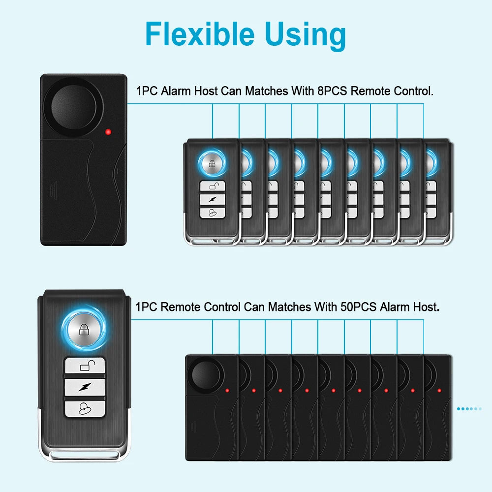 Awapow Wireless Bike & Window Alarm – 110dB with Remote