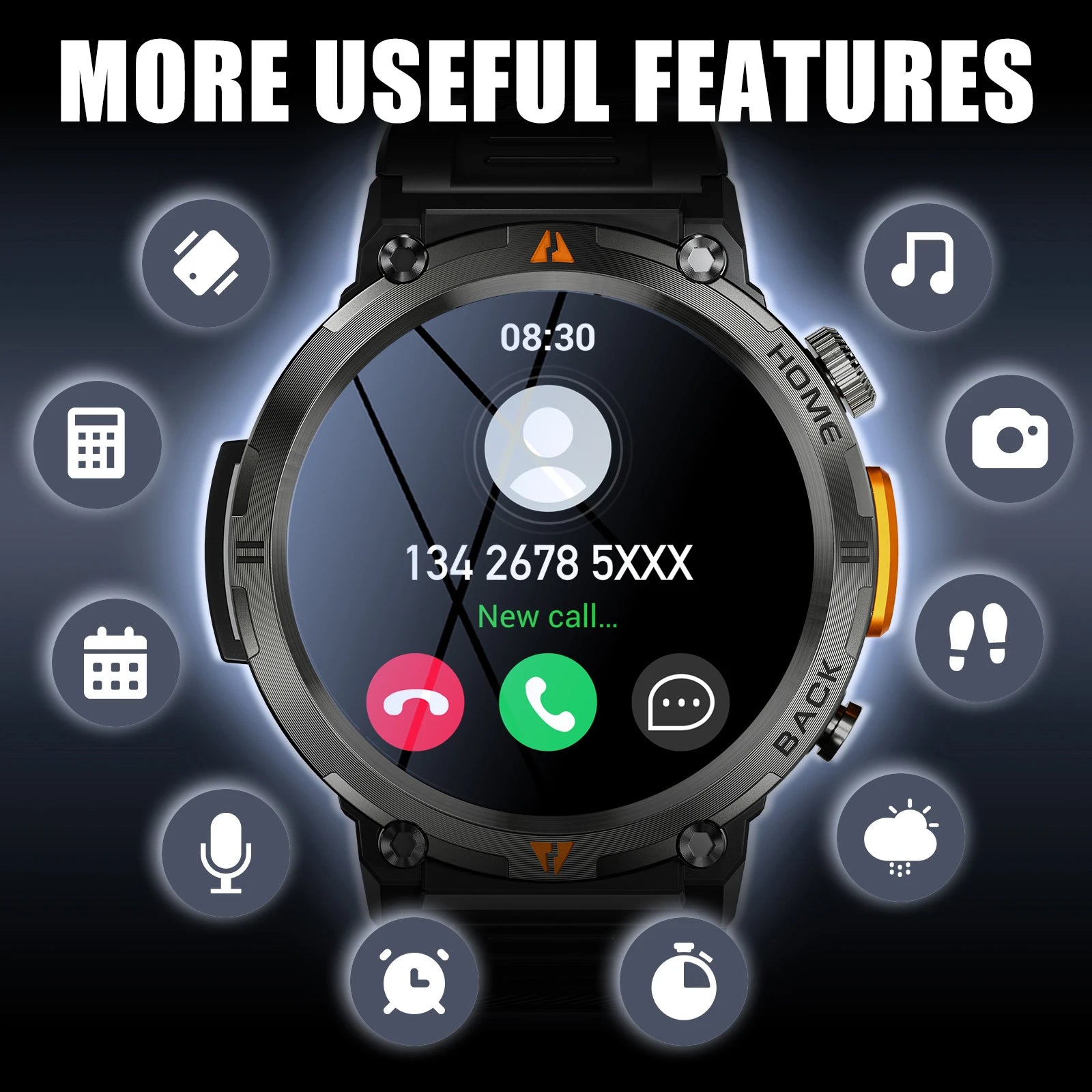 EIGIIS KE3 Bluetooth Call Smart Watch with Flashlight