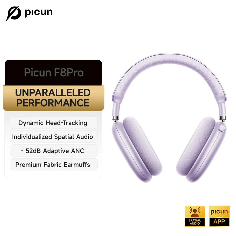 Picun F8 Pro ANC Wireless Headphones – 3D Audio & HD Mic