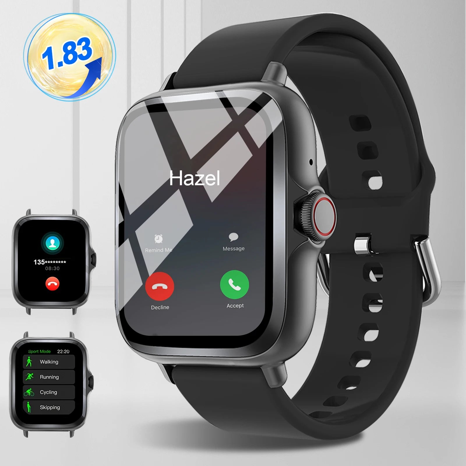 Smartwatch with Full Touch Screen – Call & Message Reminder