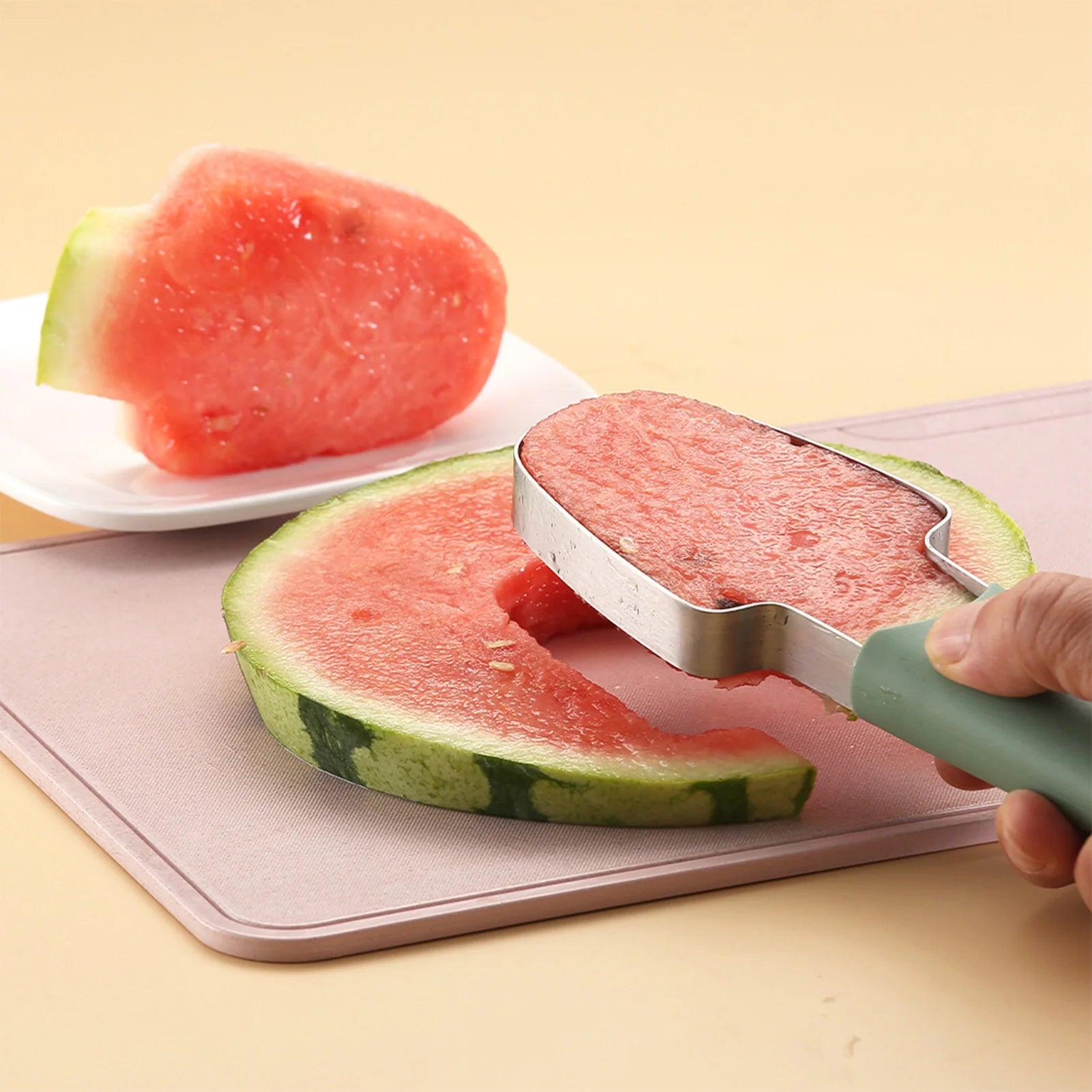 Stainless Steel Watermelon Cutter – Fork & Slicer Tool