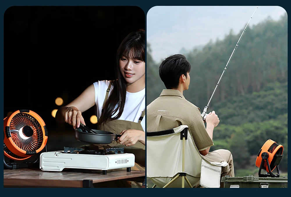 20,000mAh Rechargeable Camping Fan with Light & Hook