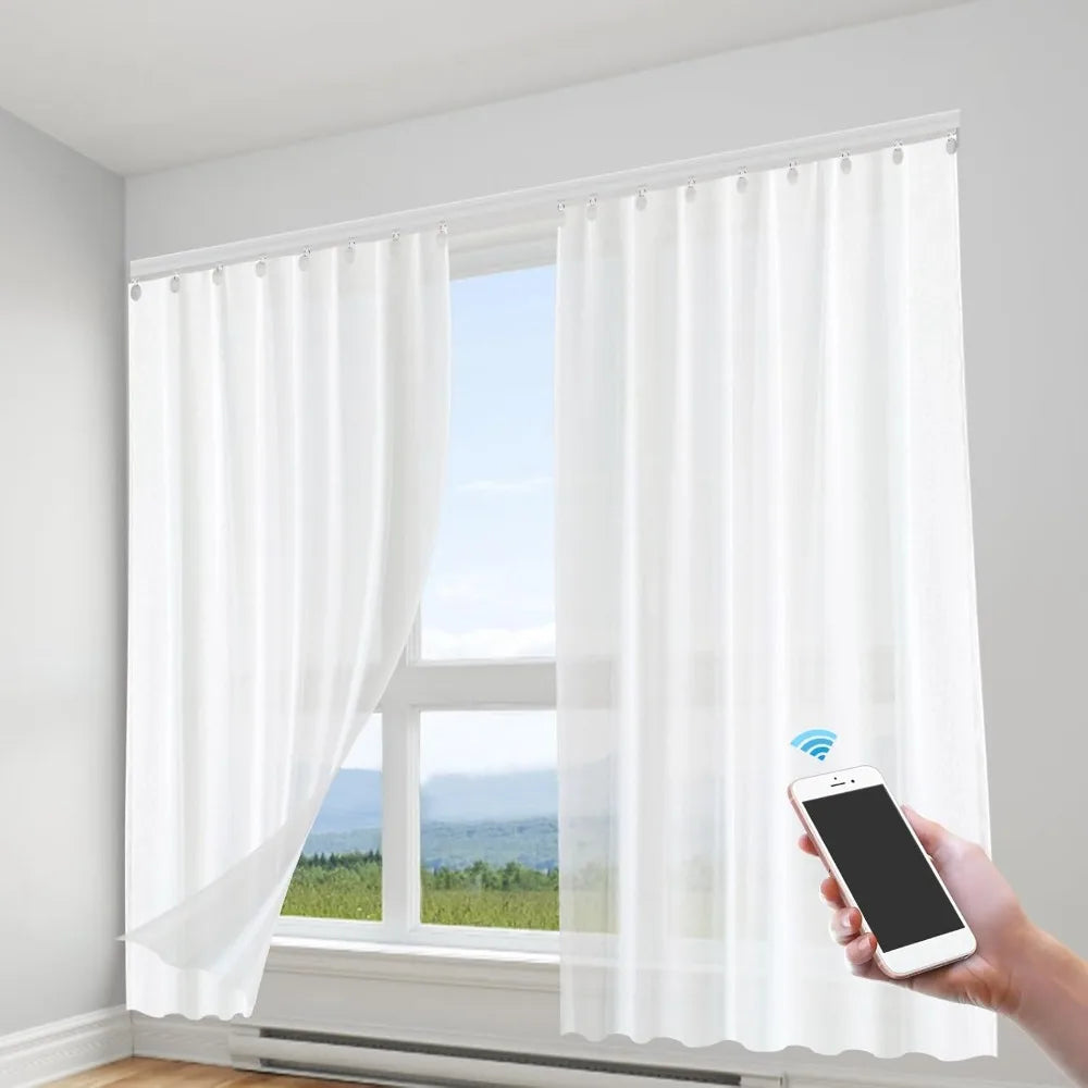 Smart Motorized Curtain Track – Remote & App Controlled