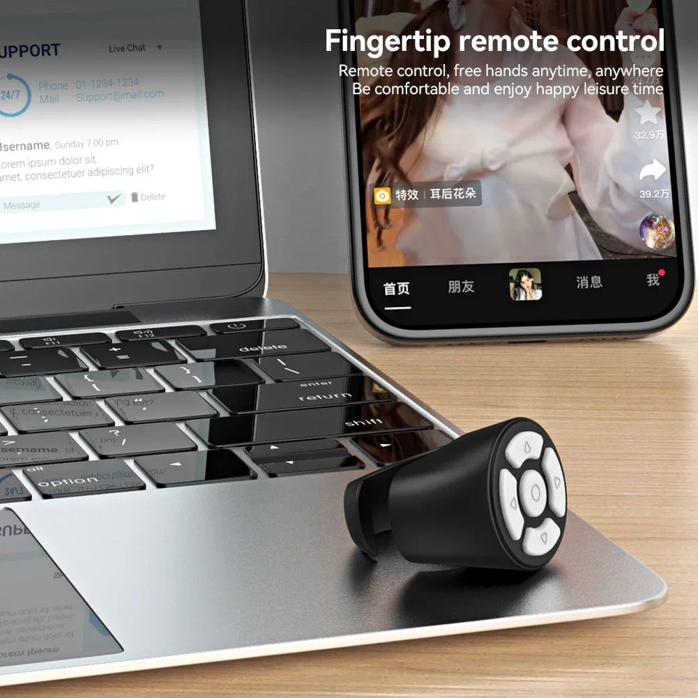 Bluetooth Scrolling Ring Remote – Wireless Page Turner & Shutter Controller