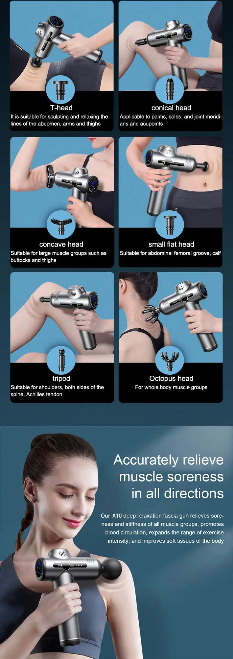 Portable Fascia Massage Gun – Deep Tissue Muscle Relaxation