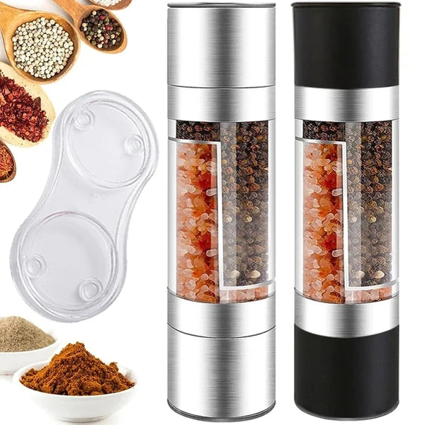 2-in-1 Manual Salt & Pepper Grinder – Stainless Steel