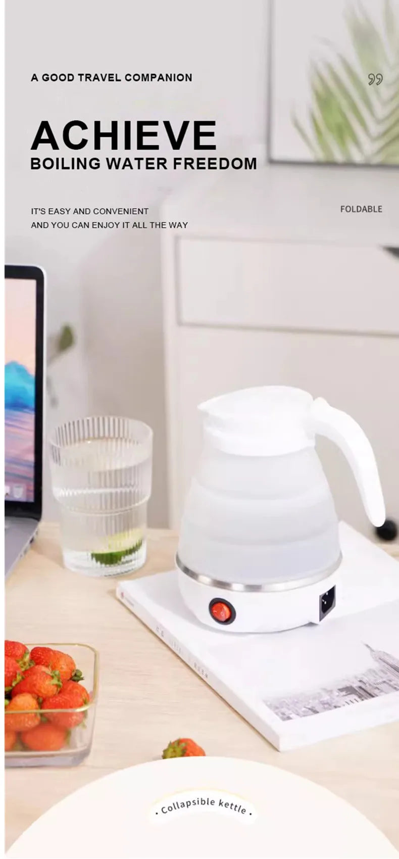 600ML Foldable Portable Electric Travel Kettle