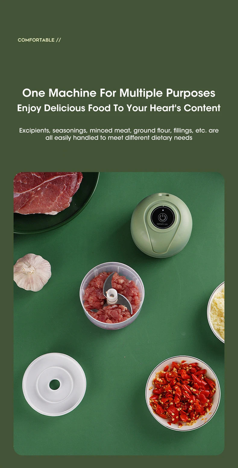 Electric Garlic Masher – Mini USB Chopper & Grinder