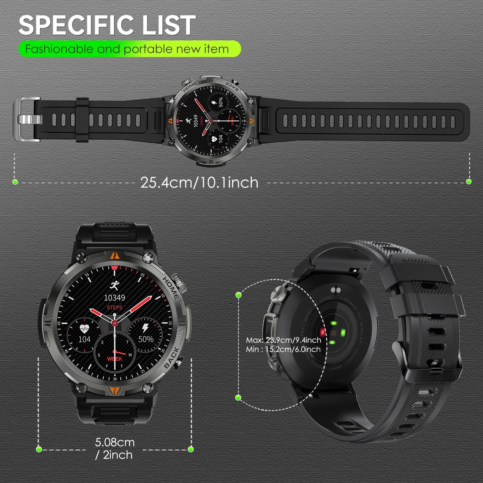 EIGIIS KE3 Bluetooth Call Smart Watch with Flashlight