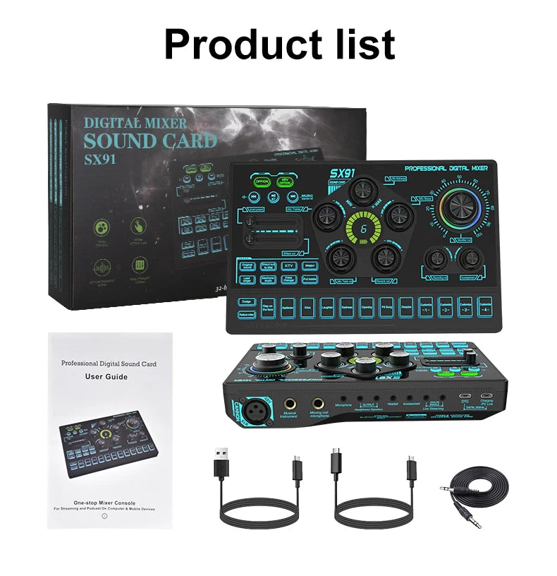 SX91 48V Audio Mixer with Voice Changer