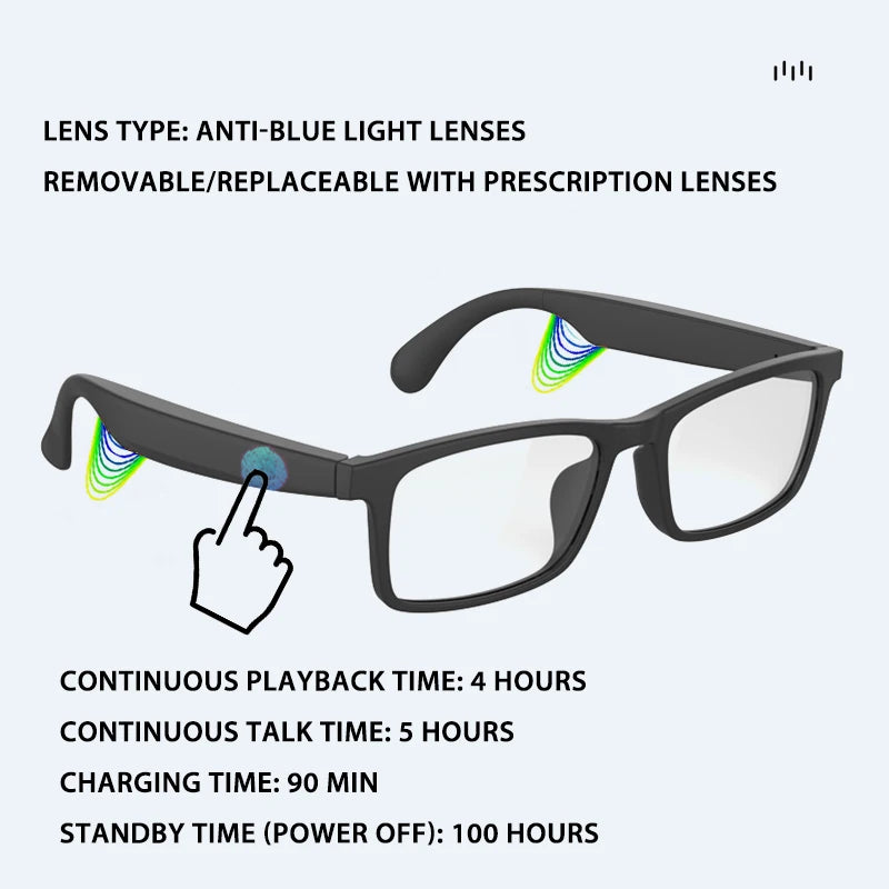 Smart Bluetooth Glasses – Music & Hands-Free Calling