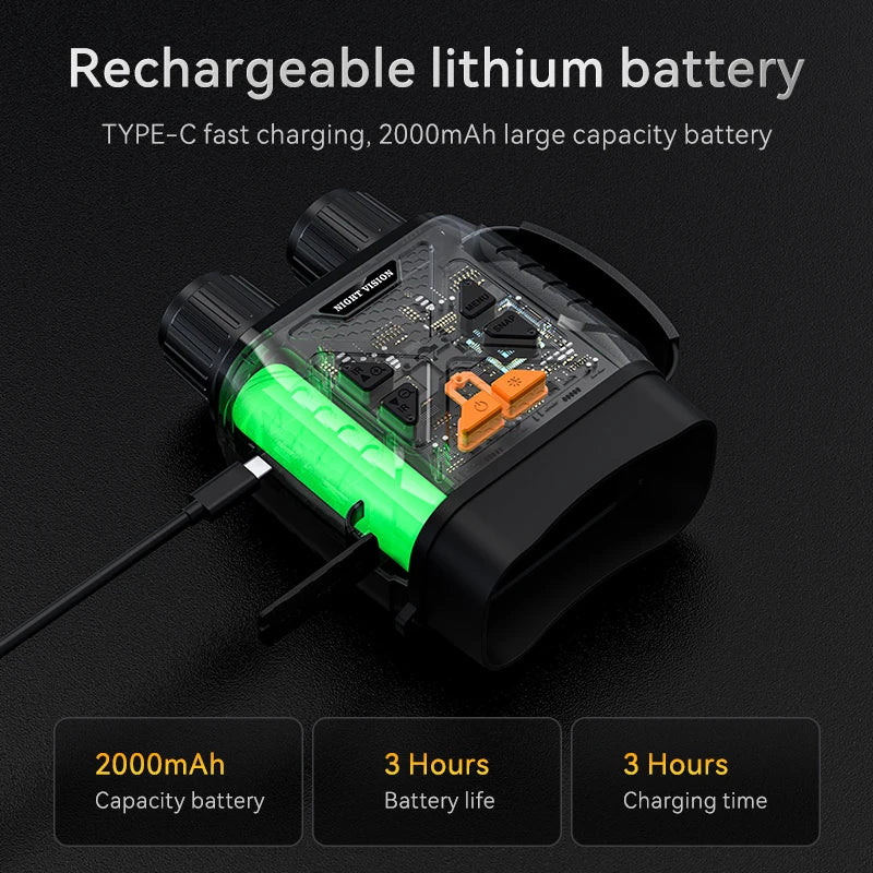 1080P Digital Night Vision Binoculars – 10x Zoom, Infrared, 800m Range