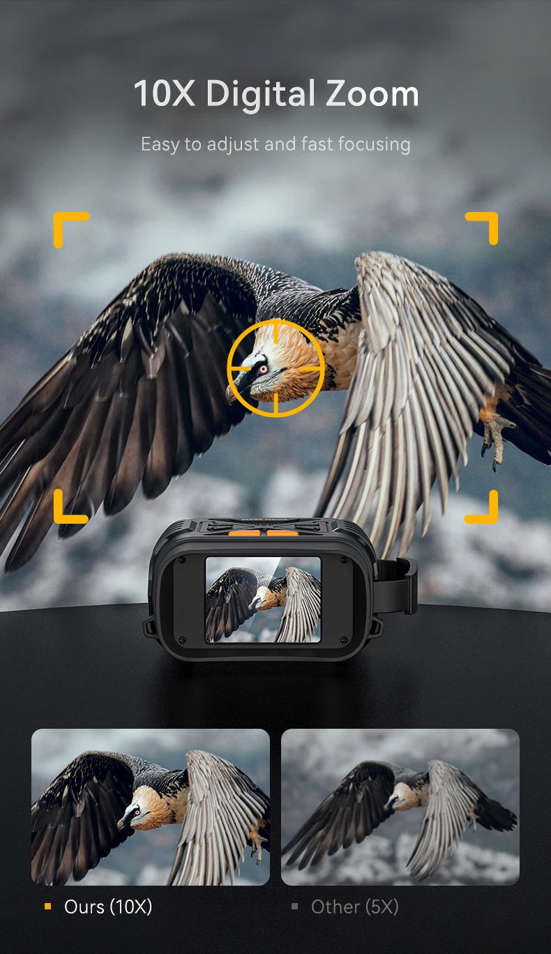 1080P Digital Night Vision Binoculars – 10x Zoom, Infrared, 800m Range