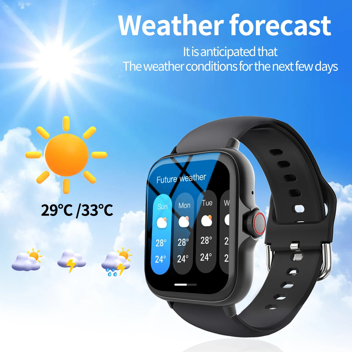 Smartwatch with Full Touch Screen – Call & Message Reminder
