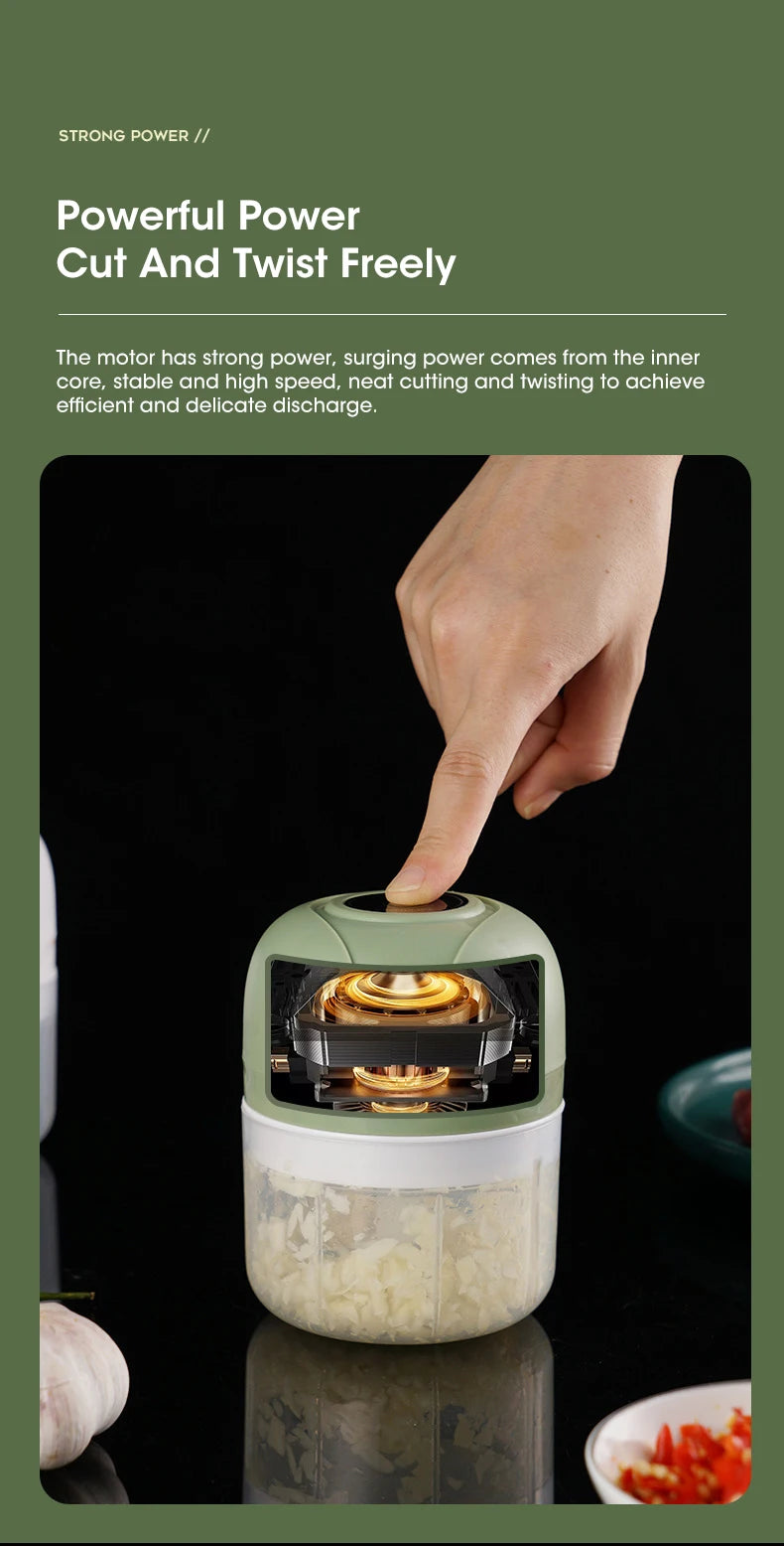 Electric Garlic Masher – Mini USB Chopper & Grinder