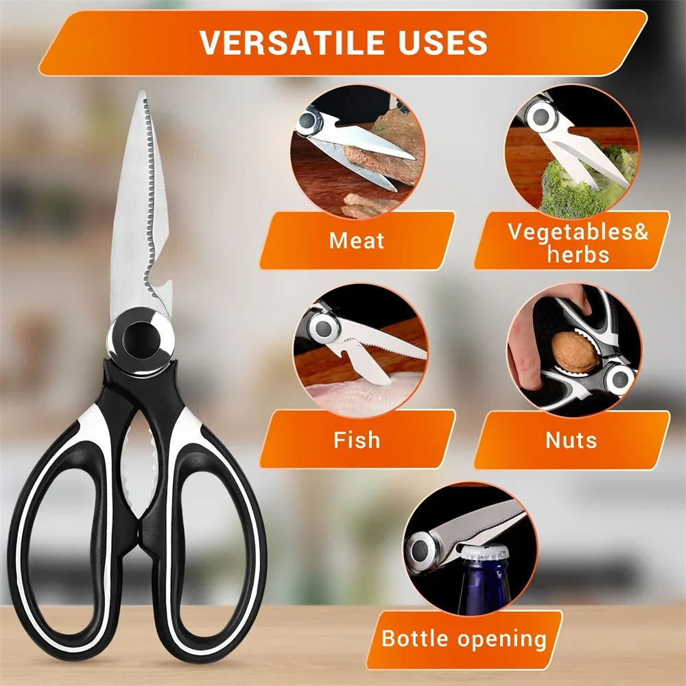 Smart Kitchen Shears – Heavy Duty Stainless Scissors with Cover