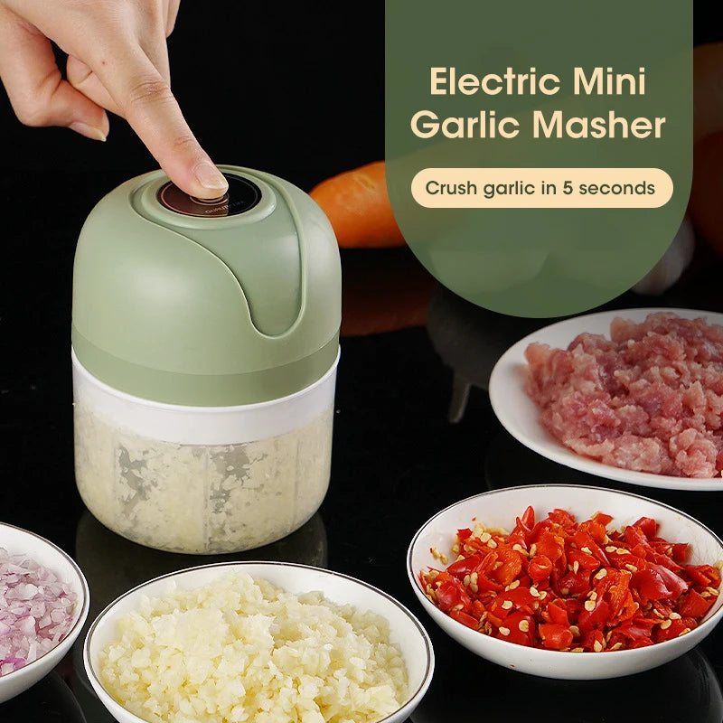 Electric Garlic Masher – Mini USB Chopper & Grinder