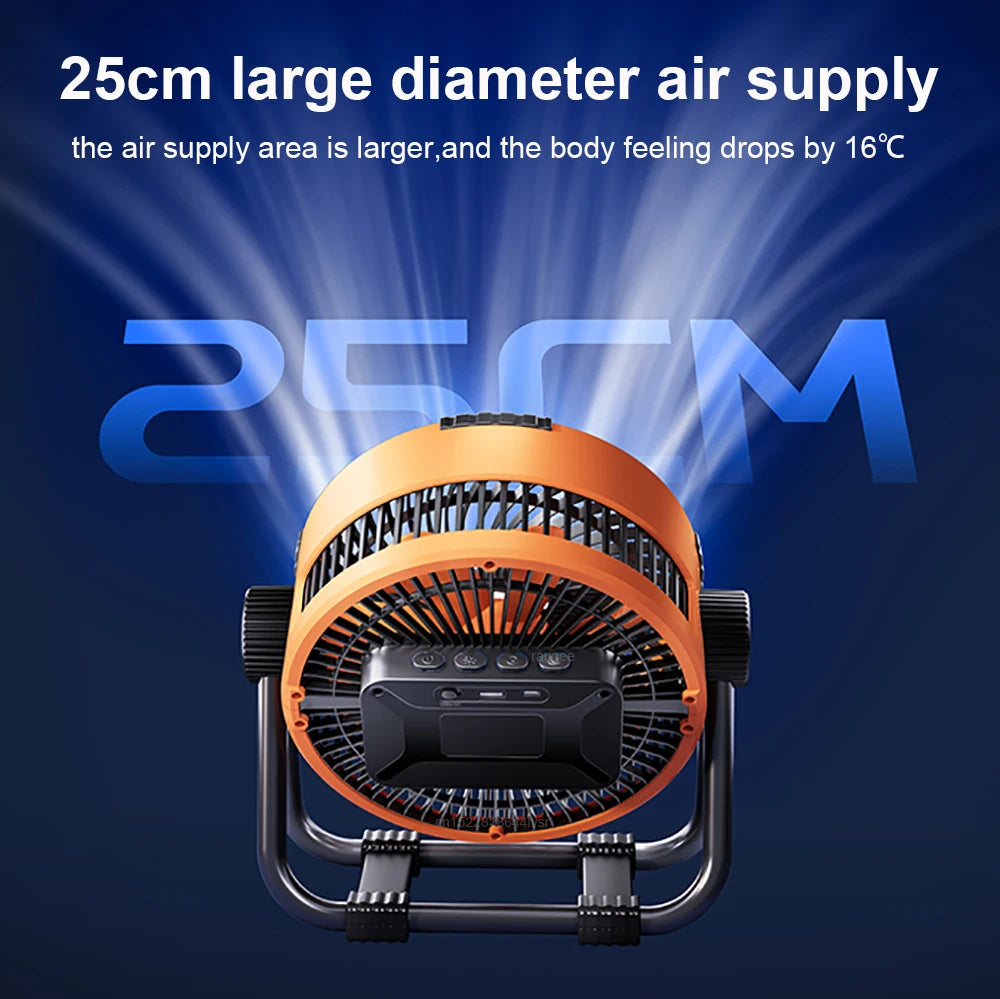 20,000mAh Rechargeable Camping Fan with Light & Hook
