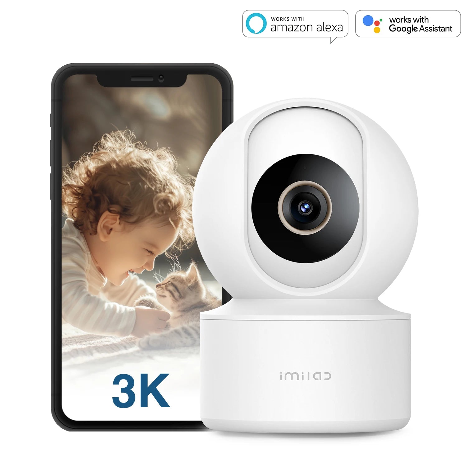 IMILAB C22 3K Indoor Security Camera – 360° Baby & Pet Monitor