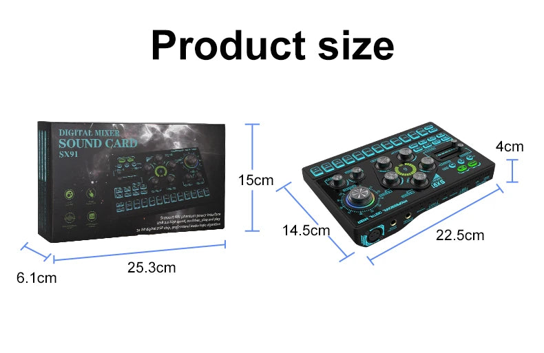 SX91 48V Audio Mixer with Voice Changer