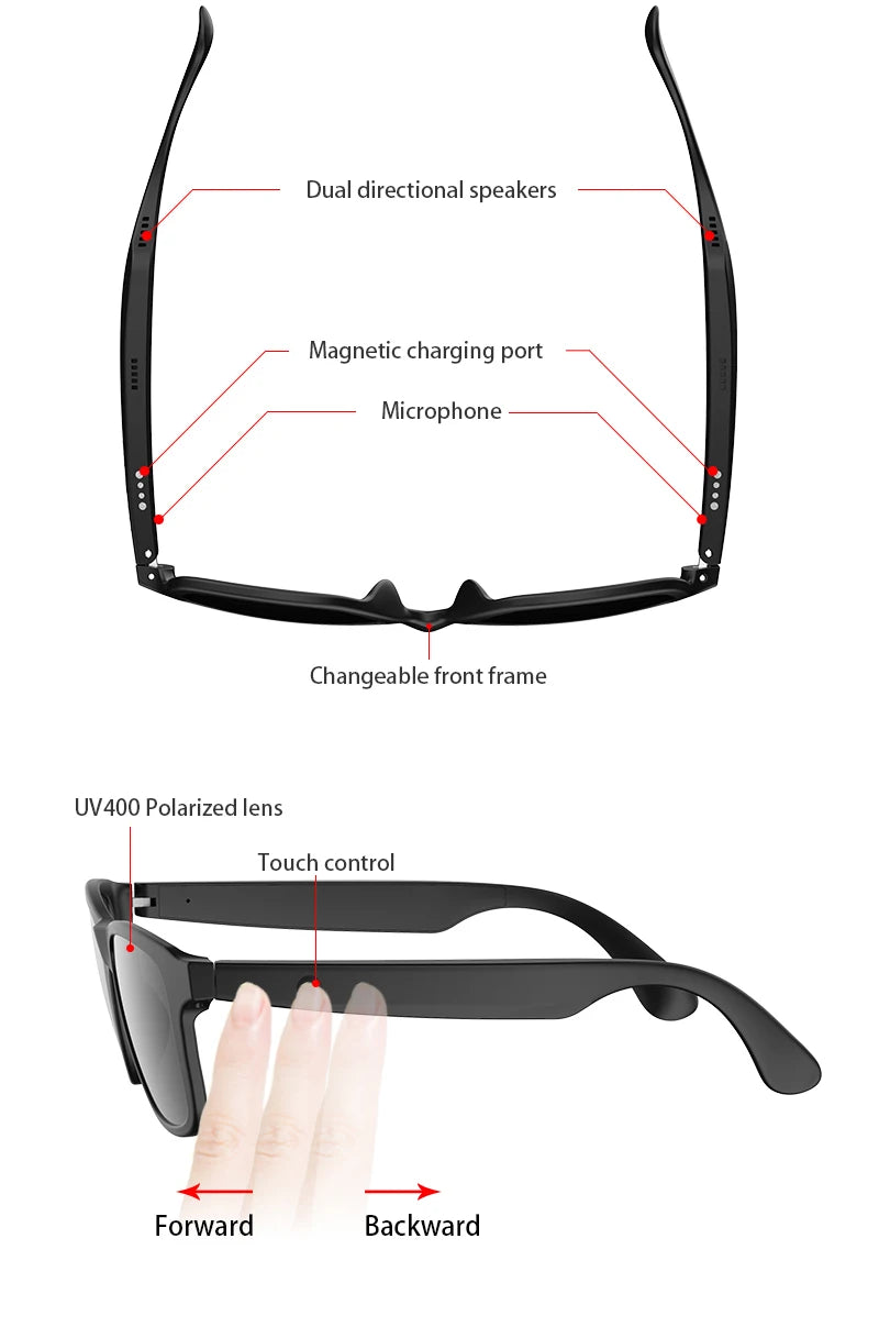 Smart Bluetooth Glasses – Music & Hands-Free Calling
