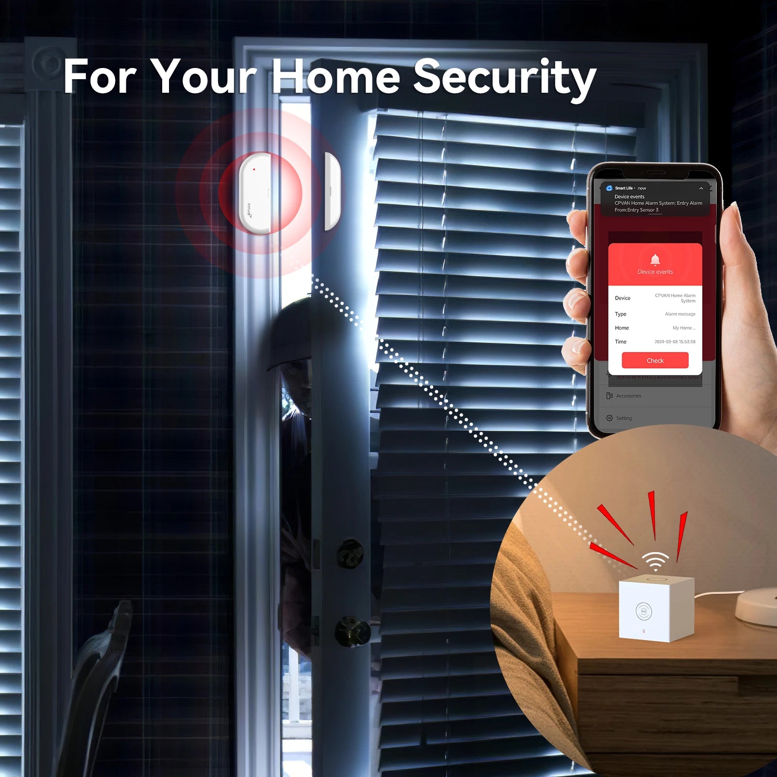 CPVAN Wireless Alarm System – Tuya Smart Home Security Kit