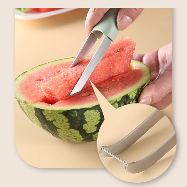 Stainless Steel Watermelon Cutter – Fork & Slicer Tool