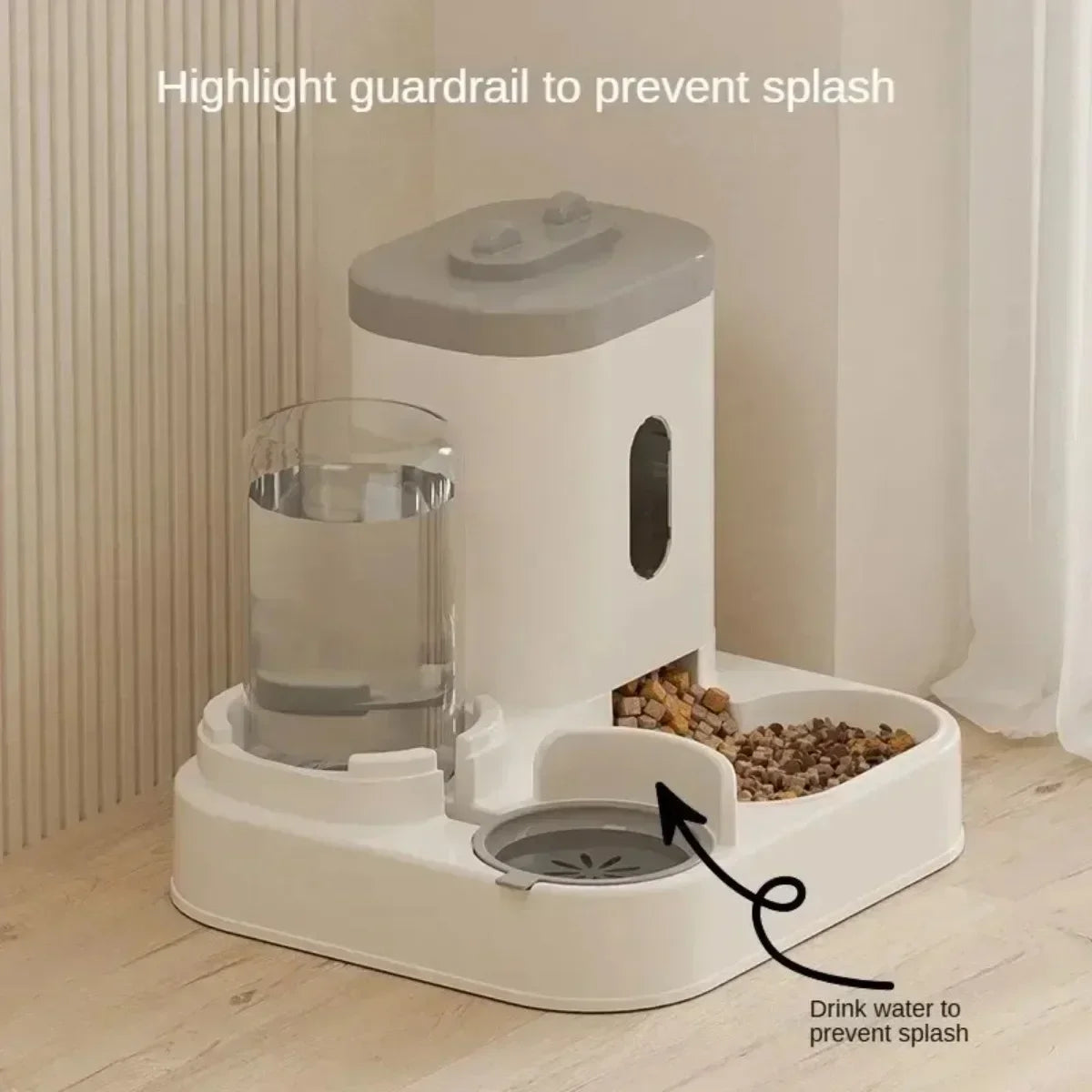 Automatic Pet Feeder with Water Fountain – Large Capacity Bowl for Dogs & Cats
