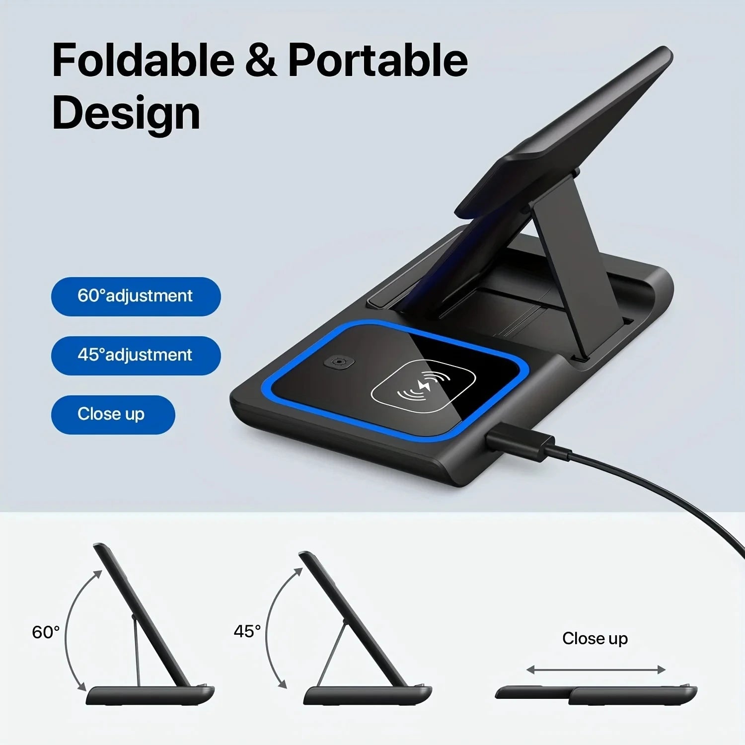 30W 3-in-1 Foldable Wireless Charging Station for iPhone, Apple Watch & AirPods