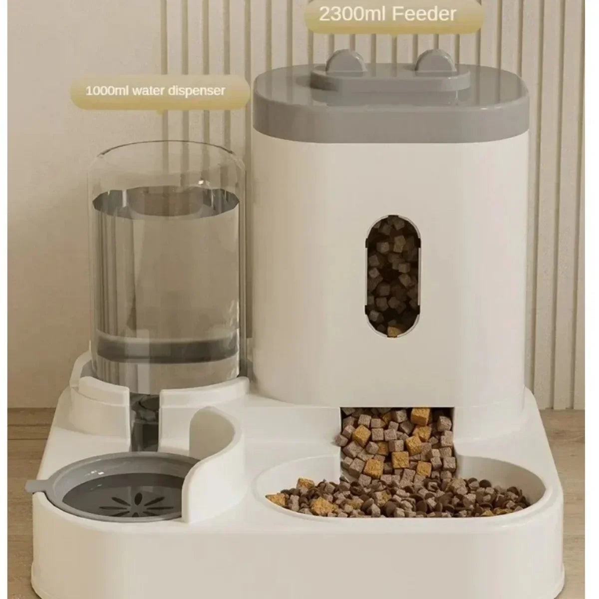 Automatic Pet Feeder with Water Fountain – Large Capacity Bowl for Dogs & Cats
