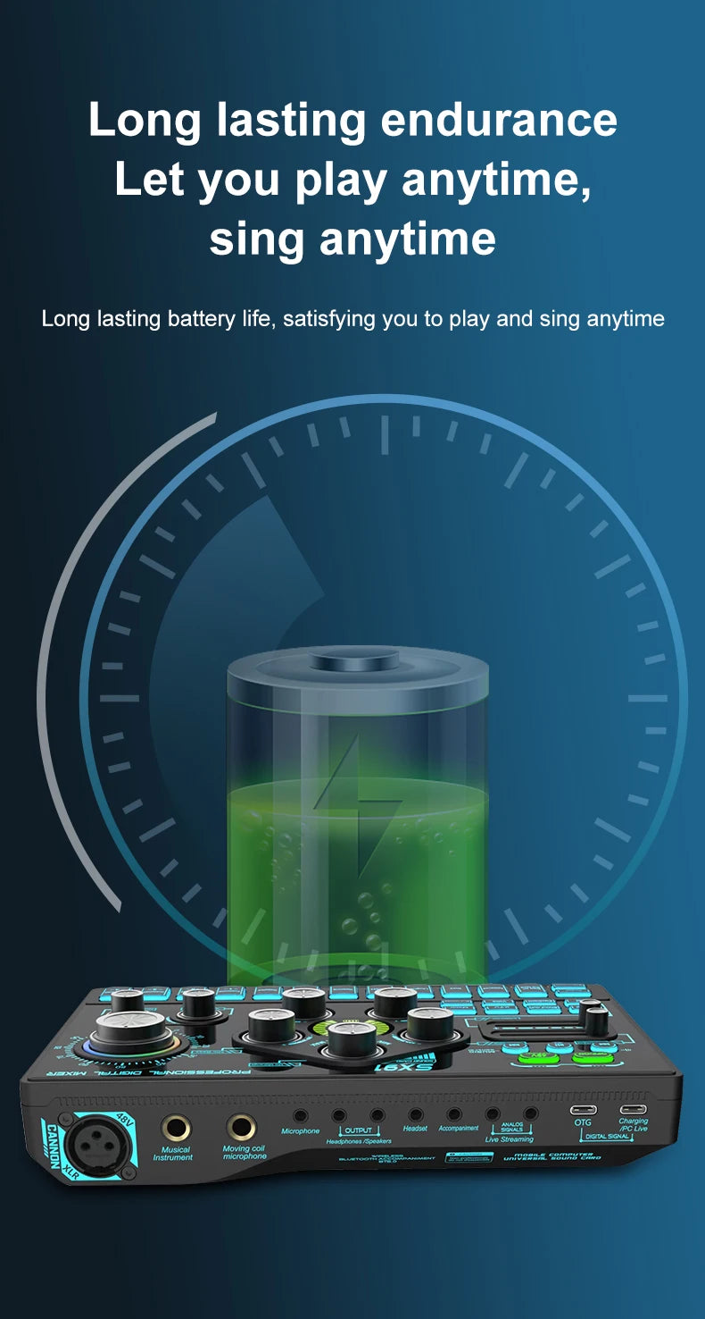 SX91 48V Audio Mixer with Voice Changer