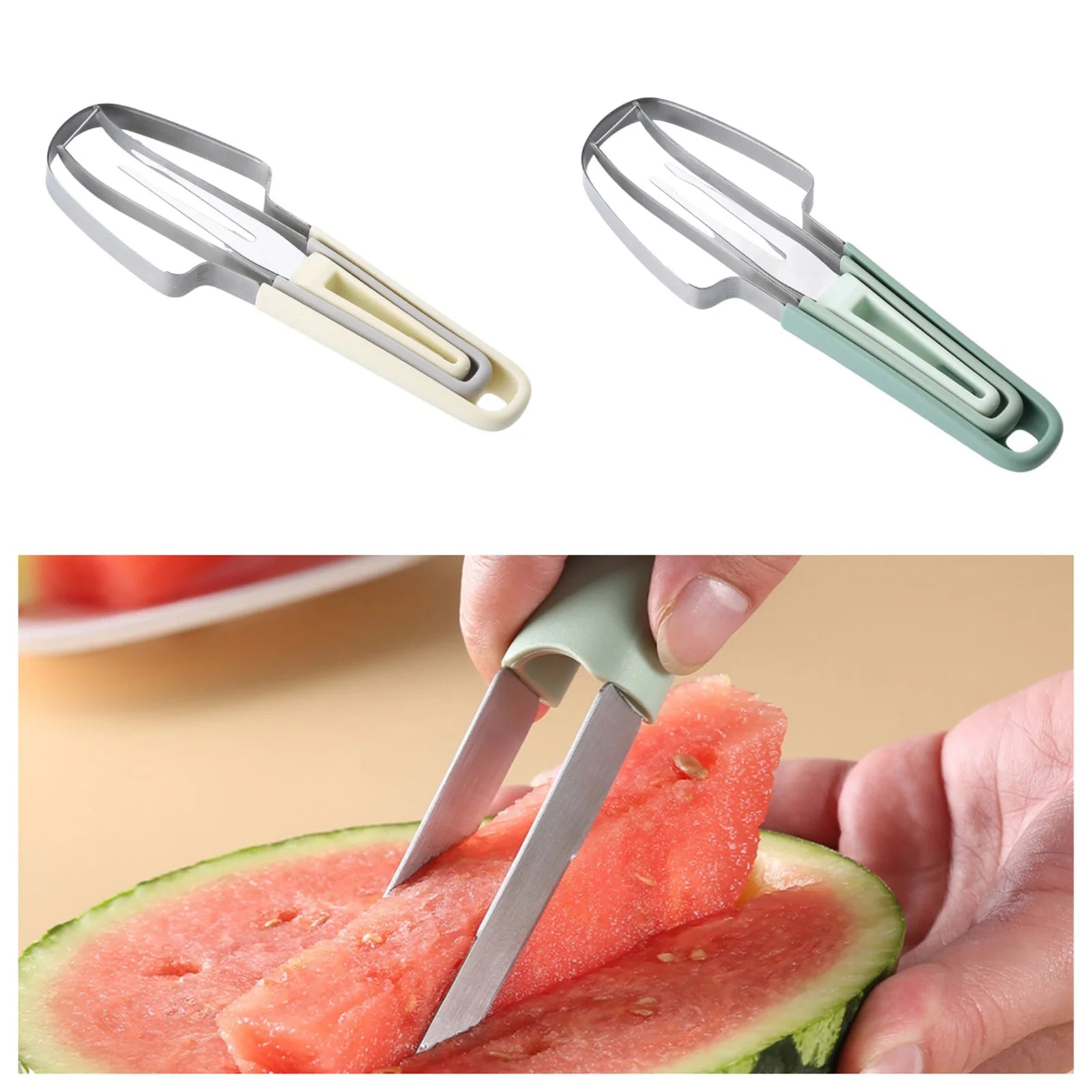 Stainless Steel Watermelon Cutter – Fork & Slicer Tool
