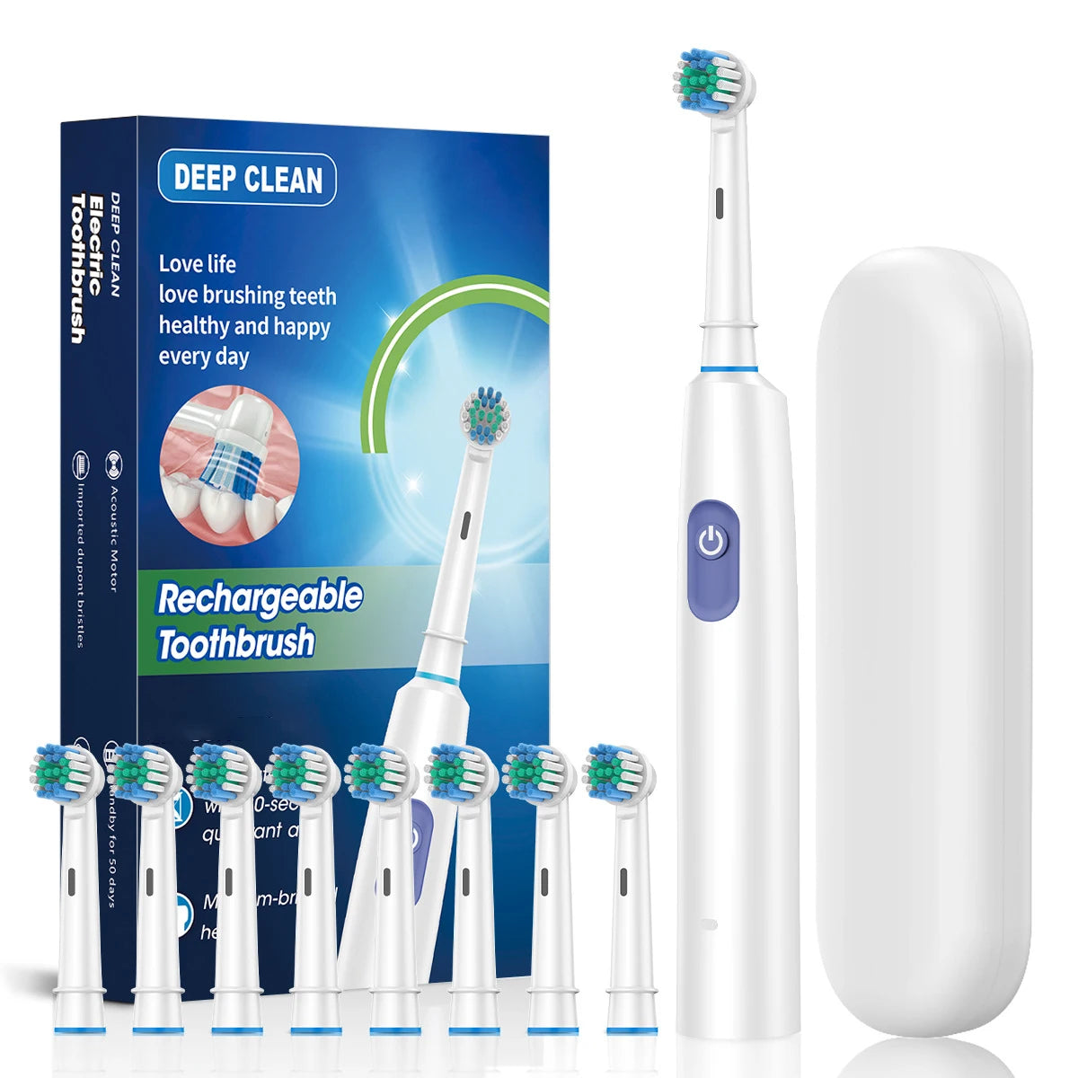 Electric Toothbrush with Rotary Cleaning & Timer