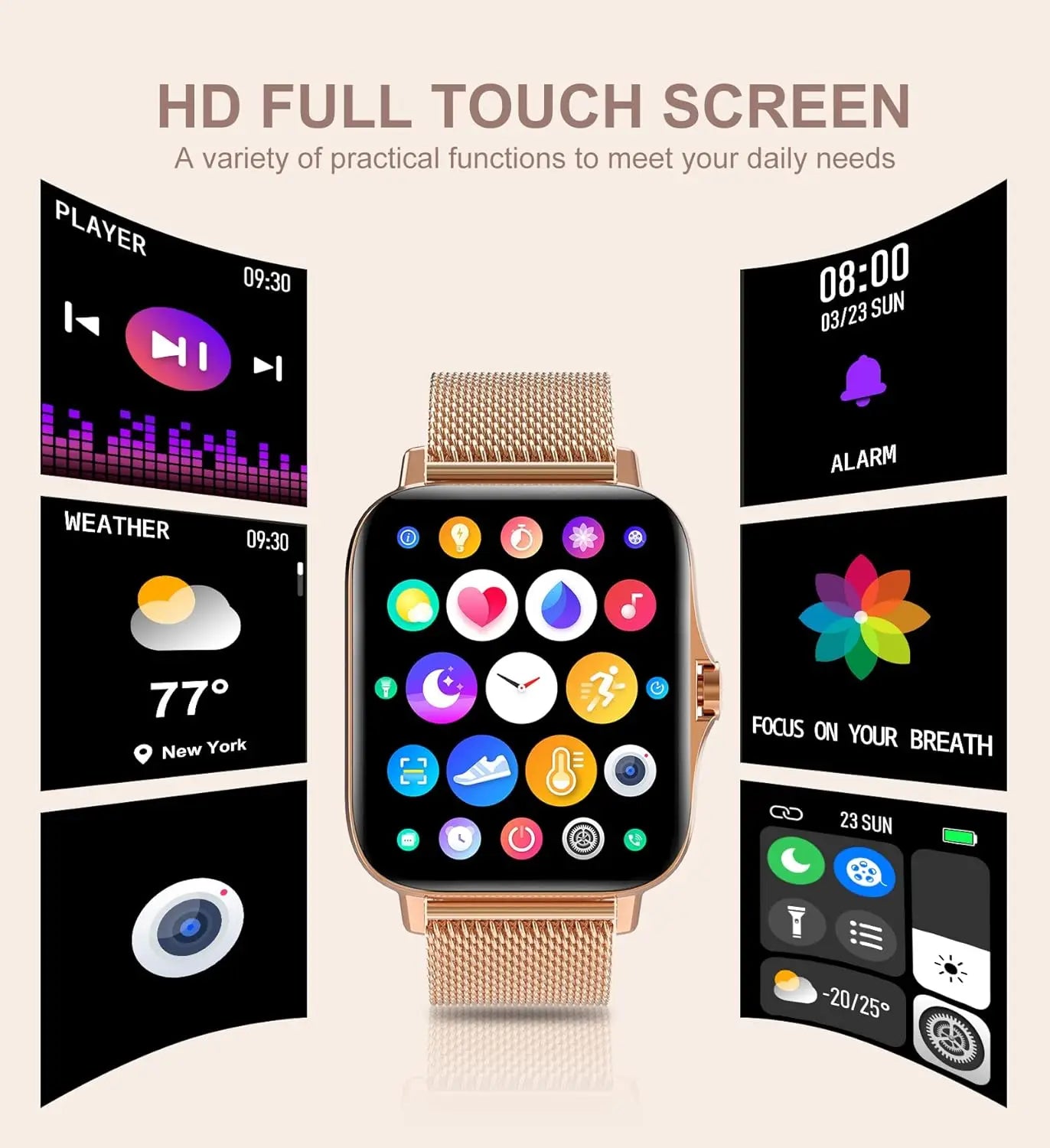 Women’s Smartwatch – Call, Fitness & Health Tracker