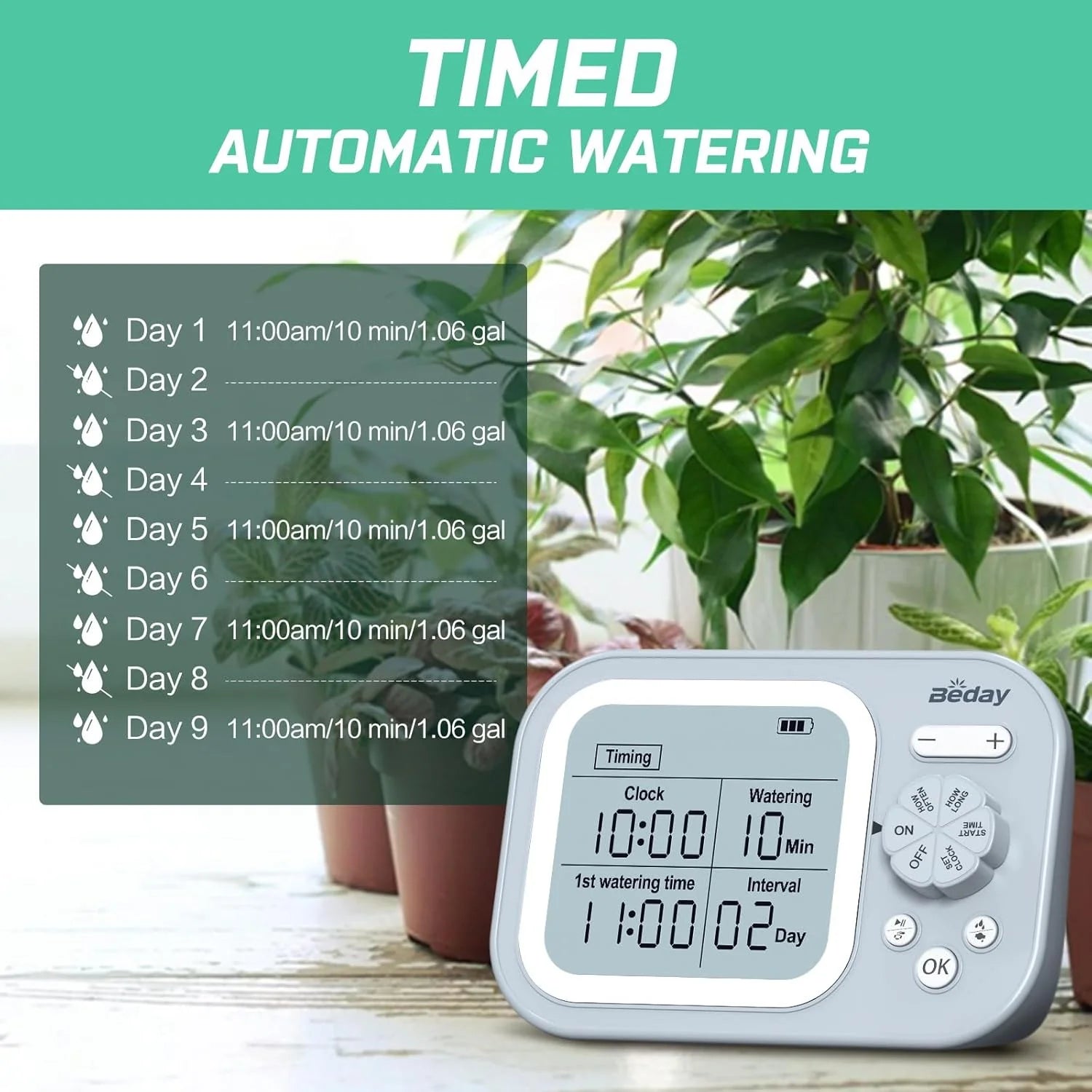 Automatic Indoor Plant Waterer – 15-Pot Drip Irrigation Kit
