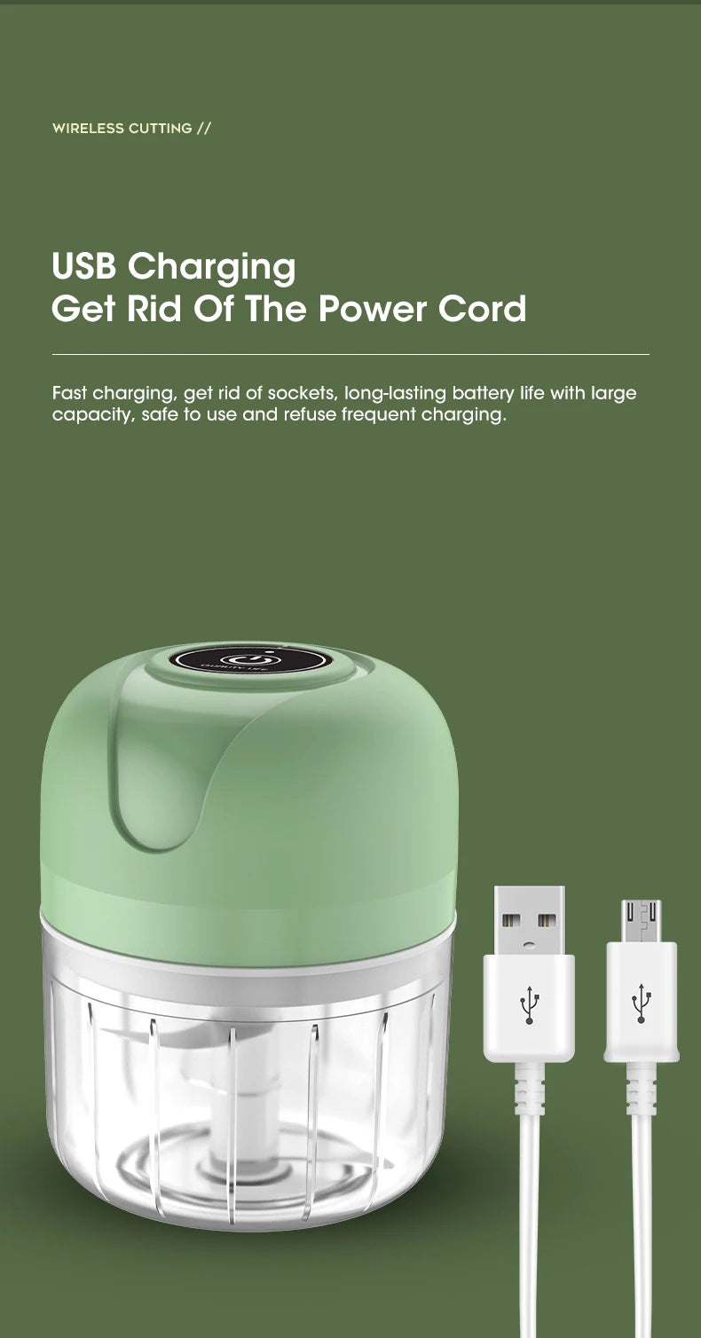 Electric Garlic Masher – Mini USB Chopper & Grinder