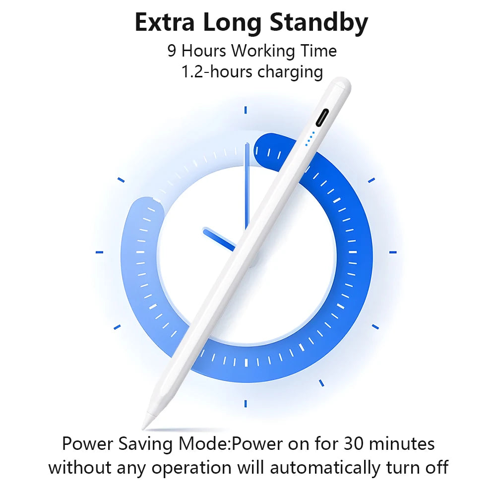 Stylus Pen For Apple Pencil with LED Power Indicators Palm Rejection Touch Pencil